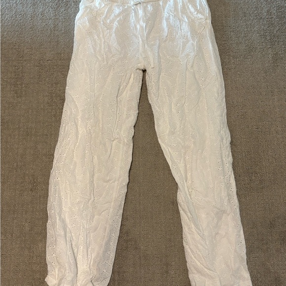 White Eyelet Pants - Picture 1 of 2